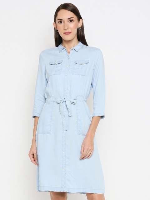 

Kraus Jeans Blue Denim Wasit Tie-Up Shirt Dress