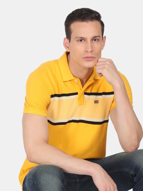 

Arrow Sport Men Yellow Colourblocked Polo Collar T-shirt