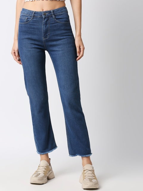 

fungus Women Blue Straight Fit High-Rise Light Fade Stretchable Jeans
