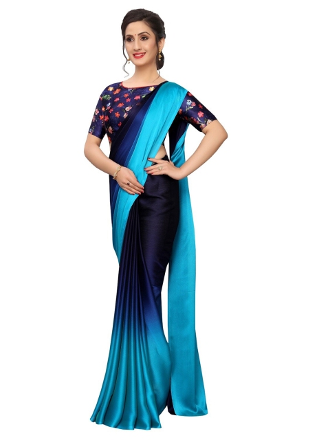 

PERFECTBLUE Navy Blue & Blue Dyed Saree