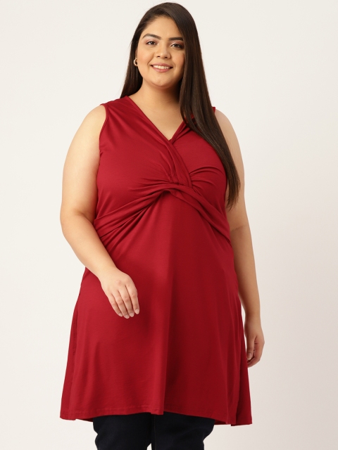 

Revolution Red Solid Longline Top
