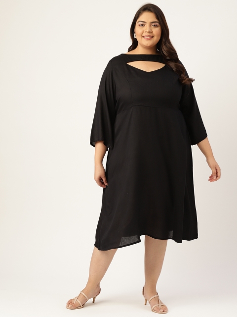 

Revolution Plus Size Black A-Line Midi Dress