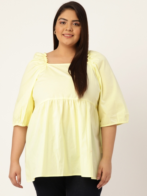 

Revolution Plus Size Lime Green Fit-&-Flare Top