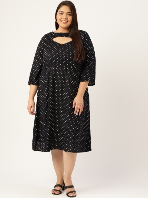 

Revolution Plus Size Black A-Line Midi Dress