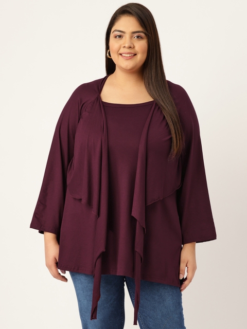 

Revolution Purple Solid A-Line Top