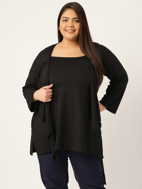

Revolution Black Solid A-Line Top