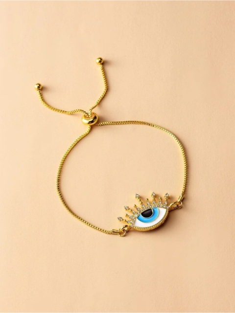 

EL REGALO Unisex Gold-Toned & White Charm Bracelet