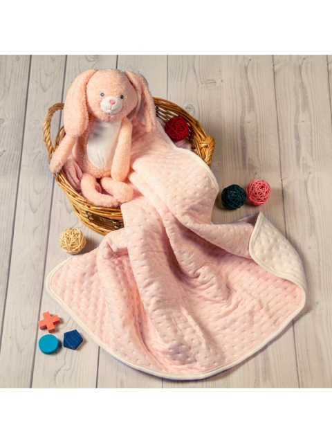 

Baby Moo Infants Peach-Coloured Heavy Winter 210 GSM Cotton Single Bed Blanket