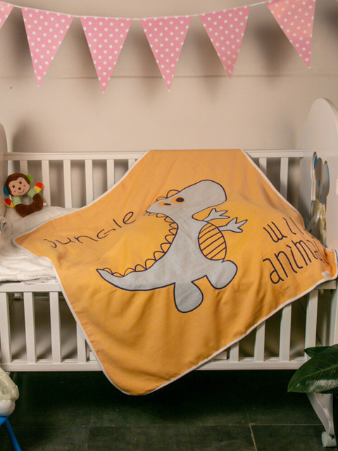 

Baby Moo Yellow & White Cartoon Characters Heavy Winter 210 GSM Single Bed Blanket