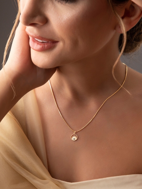 

Rubans Voguish Gold-Toned & Blue Gold-Plated Necklace