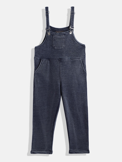 

GOJI Girls Navy Blue Solid Indigo Rush Dungaree