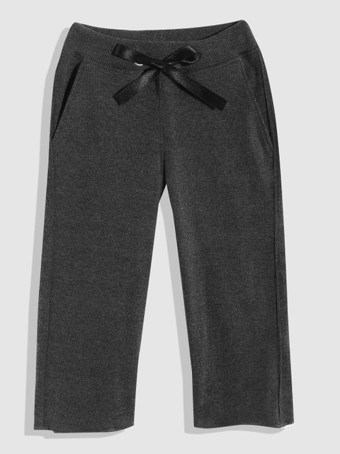 

GOJI Girls Charcoal Grey Solid Track Pants