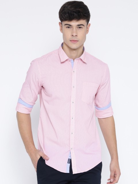 

Monte Carlo Men Pink Slim Fit Printed Slim Fit Casual Shirt