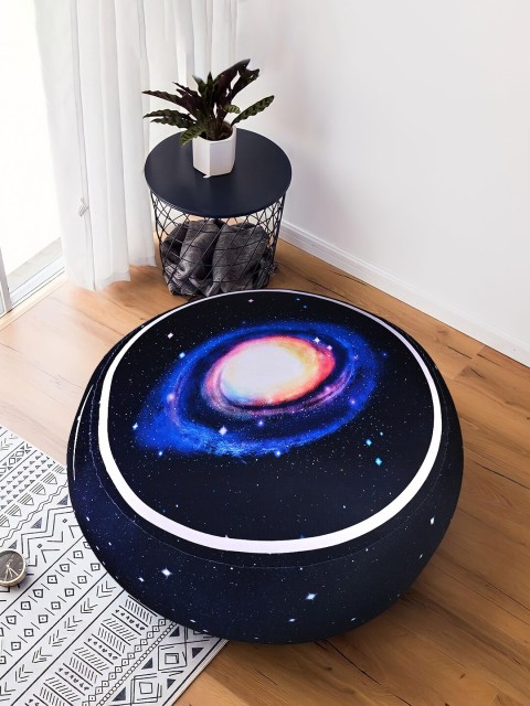 

Cortina Black & Blue Printed Round Bean Bag Cover-XXL
