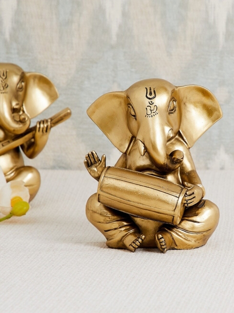 

Home Centre Gold Tranquil Polyresin Ganesha Figurine Showpiece