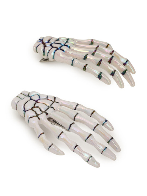 

FOREVER 21 Women White & Black Set of 2 Alligator Hair Clip