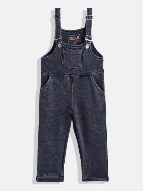 

GOJI Girls Navy Blue Solid Indigo Rush Dungaree