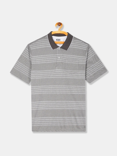 

Ruggers Men Grey Checked Polo Collar T-shirt