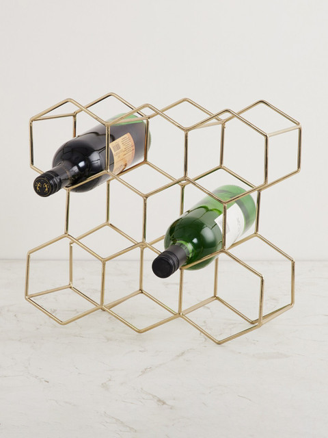 

Home Centre Gold Plated Metal Wine Rack