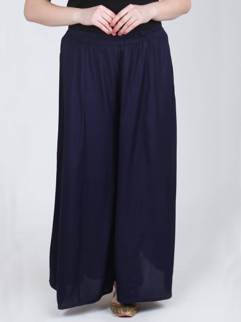 

LastInch Women Navy Blue Palazzos