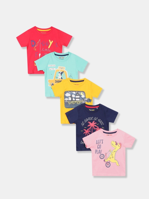 

Donuts Boys Assorted Crew Neck Graphic Printed T-Shirt - Pack Of 5
