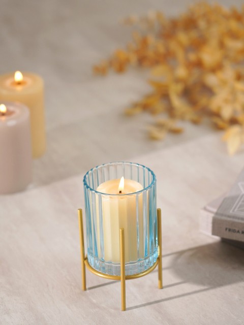 

Pure Home and Living Blue Marco Large Clear Candle Holder