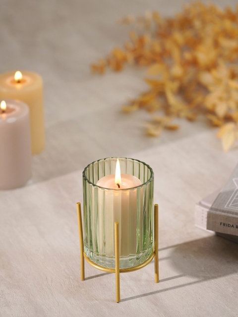 

Pure Home and Living Green Textured Clear Vase Candle Holder