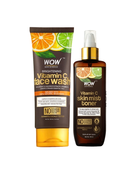 

WOW SKIN SCIENCE Set of Vitamin C Face Wash & Mist Toner - 100ml each, Brown