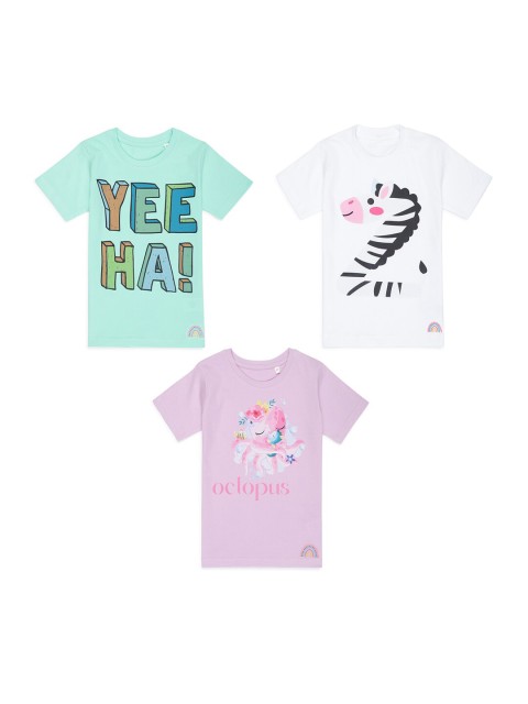 

Tossido Kids Typography 3 Printed Applique T-shirt, Na