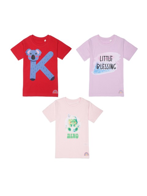 

Tossido Kids 3 Printed Applique T-shirt, Na