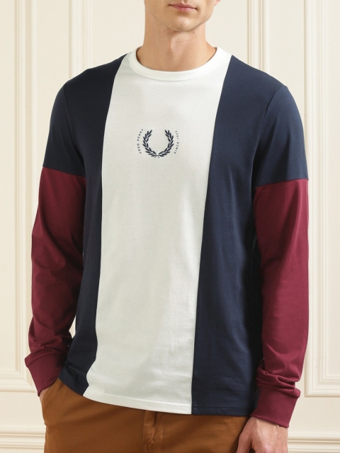 

Fred Perry Men Blue Striped Applique T-shirt