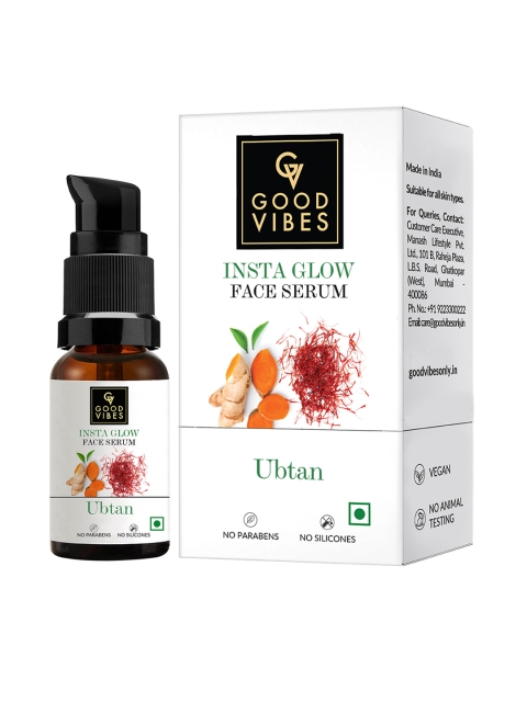 

Good Vibes Ubtan Insta Glow Face Serum with Saffron & Turmeric 30 ml, White