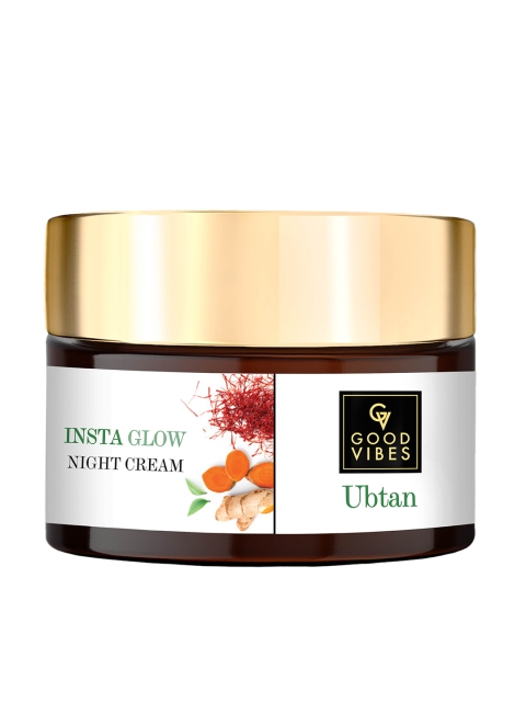 

Good Vibes Ubtan Insta Glow Night Cream with Saffron & Turmeric 50 g, White