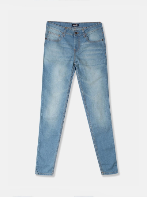 

Newport Women Blue Slim Fit Low Distress Light Fade Jeans