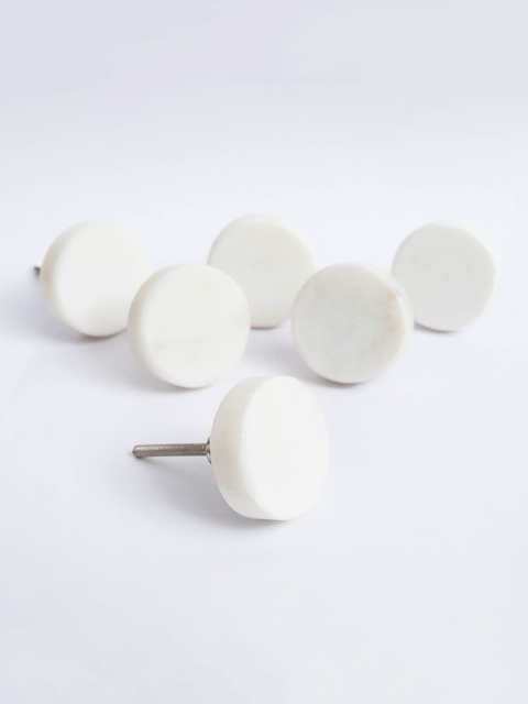 

Home Centre Set of 6 White Corsica Venice Marble Drawer Knobs