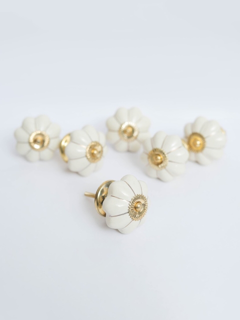 

Home Centre Set of 6 Off-White Floral Ceramic Drawer Knob