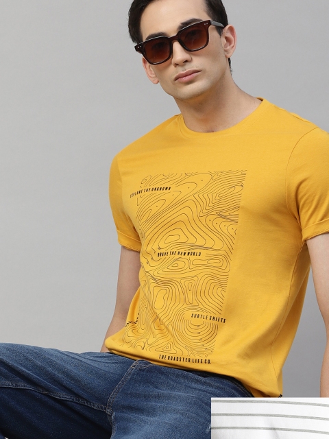 

Roadster Men Solid Pack Of 2 T-shirts, Yellow