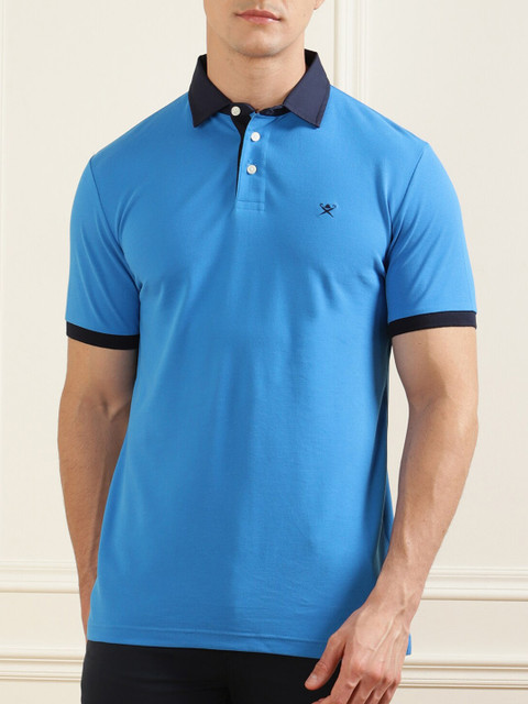 

HACKETT LONDON Men Blue Polo Collar T-shirt