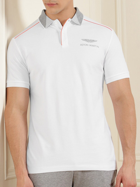 

HACKETT LONDON Men White Polo Collar T-shirt