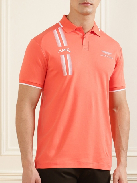 

HACKETT LONDON Men Pink Polo Collar Applique T-shirt