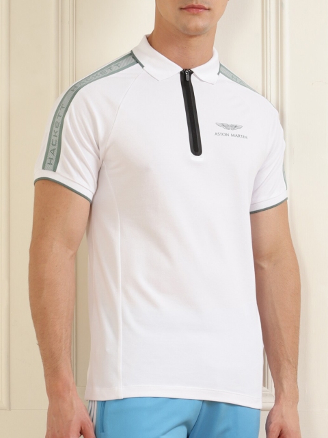 

HACKETT LONDON Men White Polo Collar T-shirt