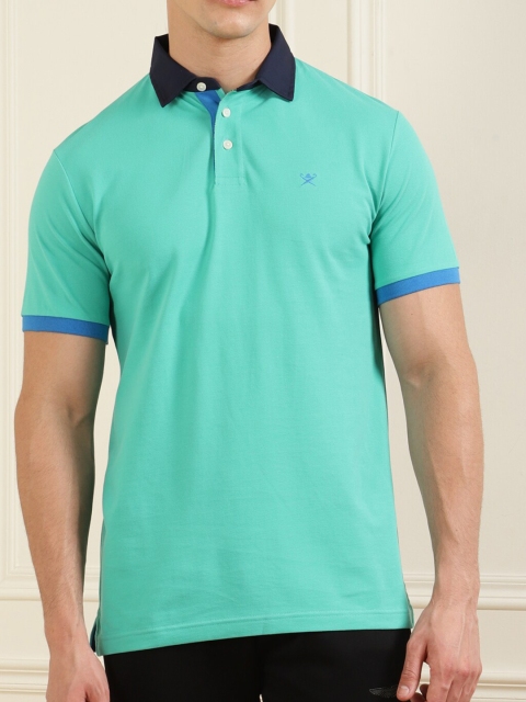 

HACKETT LONDON Men Blue Polo Collar Applique T-shirt