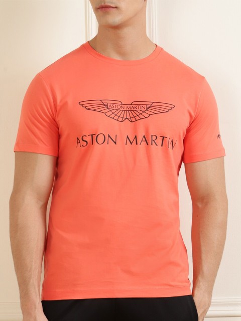 

HACKETT LONDON Men Pink Typography Printed Applique T-shirt