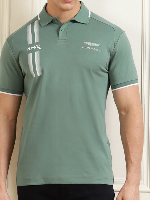 

HACKETT LONDON Men Green Polo Collar T-shirt