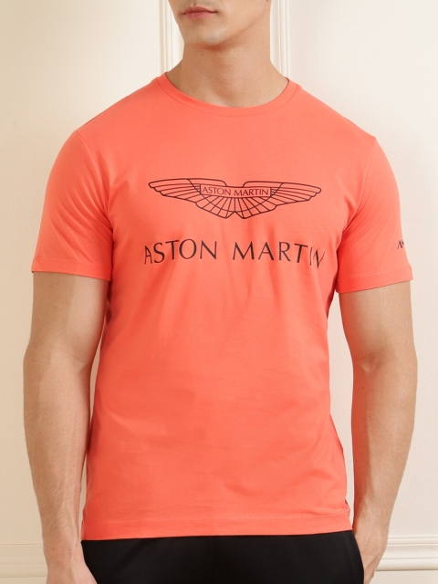 

HACKETT LONDON Men Pink Typography Printed Applique T-shirt