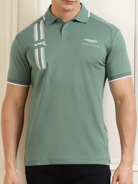 

HACKETT LONDON Men Green Polo Collar T-shirt