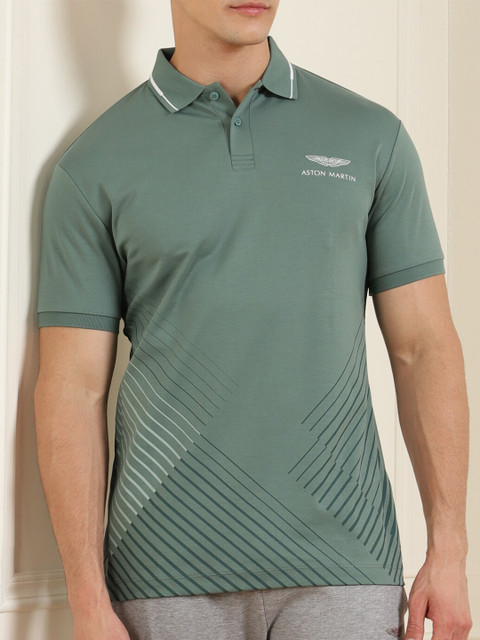 

HACKETT LONDON Men Green Polo Collar T-shirt