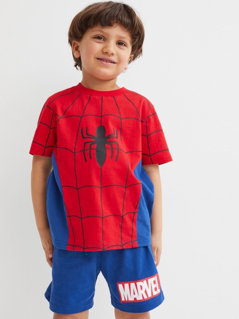 

H&M Boys Blue & Red Spider Man Printed Cotton 2-Piece Printed Set