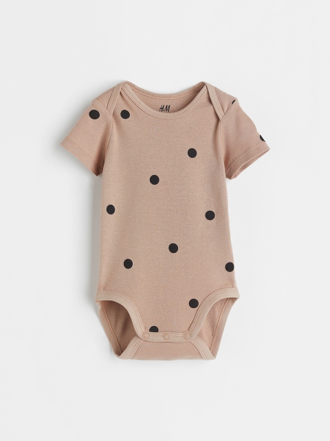 

H&M Girls Beige Printed Cotton Jersey Bodysuit