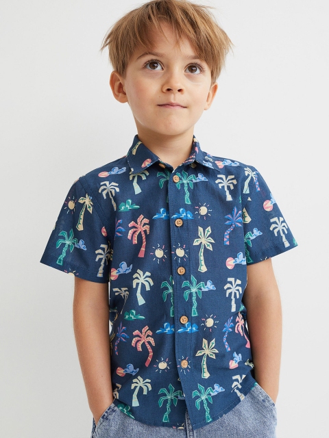 

H&M Blue Printed Cotton Shirt